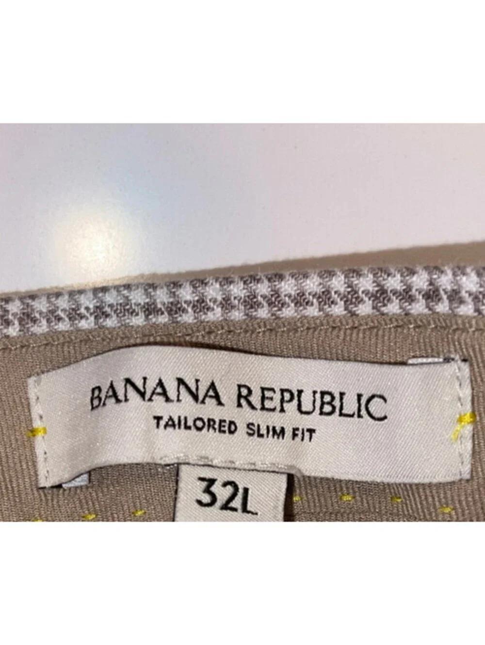 DESIGNER BANANA REPUBLIC TAILORED SLIM FIT TAN DRESS PANTS SIZE 32L 32/LONG 32 L